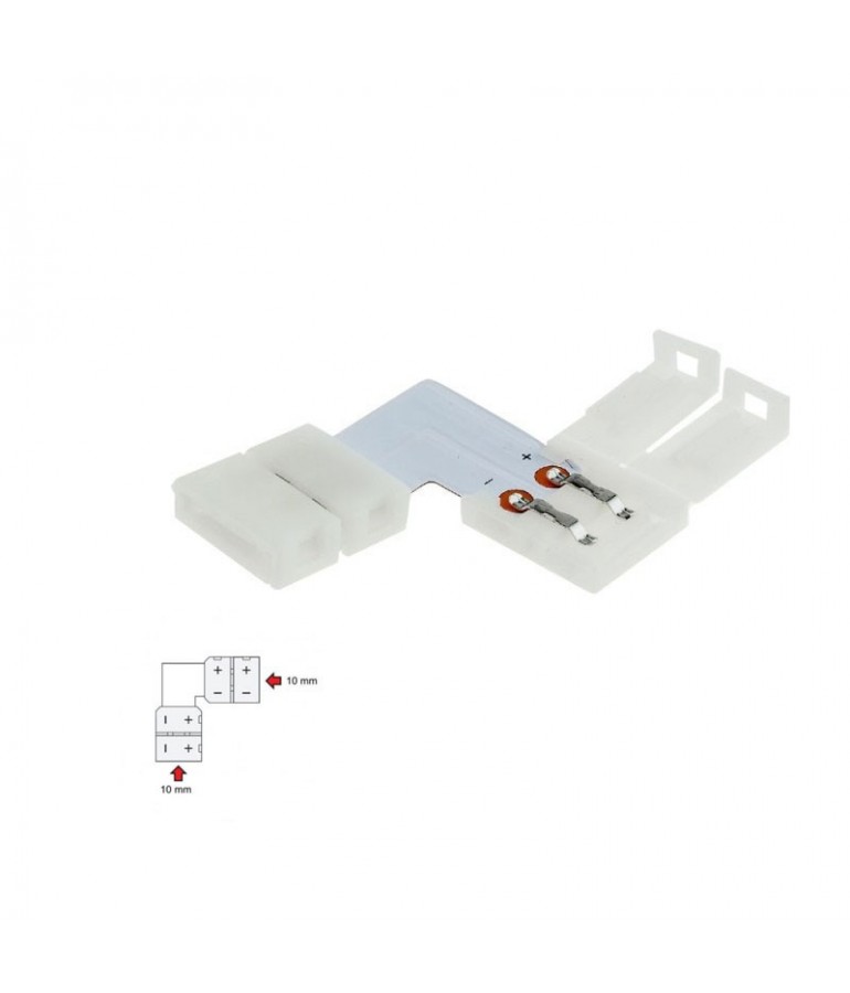 Conector Angulo L 90 sin cable Tiras de Led Monocolor DC12V 5050 10mm