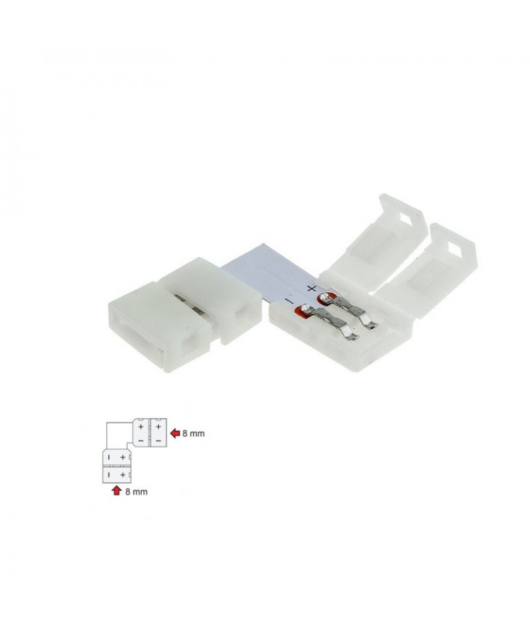 Conector Angulo 90 sin cable Tiras de Led Monocolor DC12V 3528 8mm