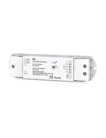 Controlador remoto pared 2.4G RF Tiras led RGB 12/24V DC - 6