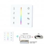 Controlador pared superficie 2.4G RF Tiras led RGB 12/24V DC - 2