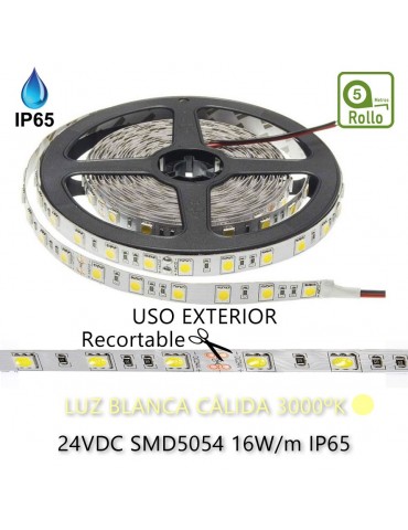 Tira Led 24VDC 16W IP65 120° SMD5054 80W - 9