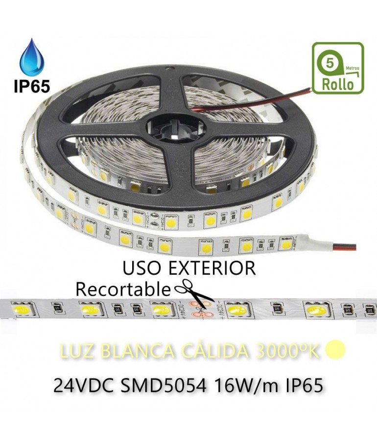 Tira Led 24VDC 16W IP65 120° SMD5054 80W - 9
