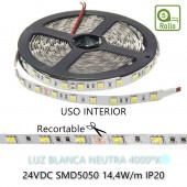 Tira Led 24VDC 14,4W/M IP20 120° Luz Blanca SMD5050 - 5