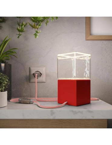 Lámpara de mesa Posaluce Cubetto Color rojo
