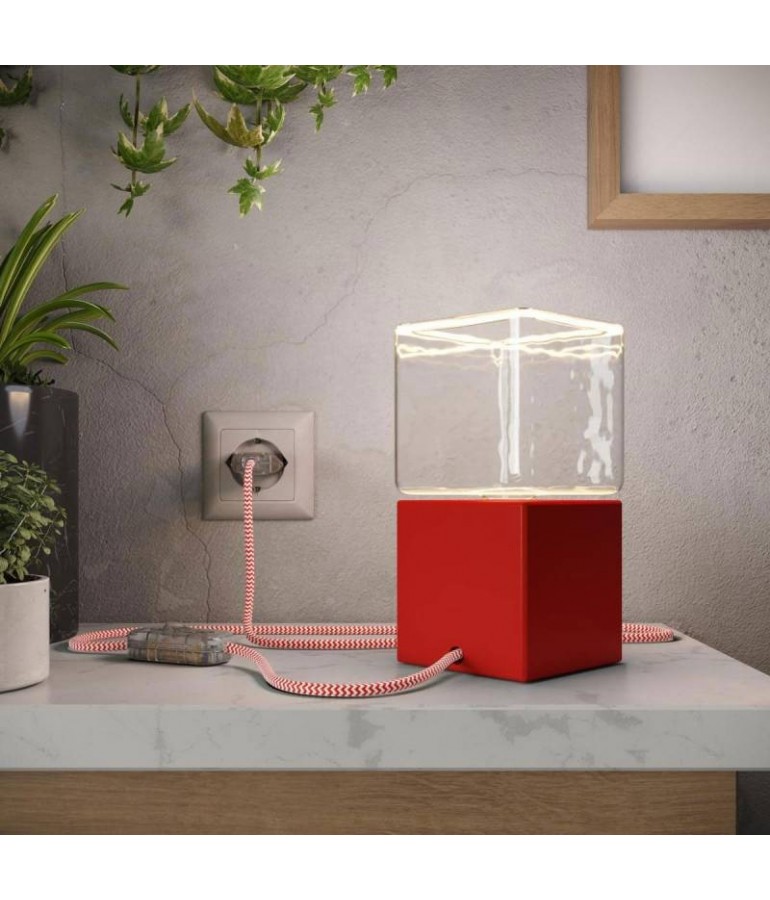 Lámpara de mesa Posaluce Cubetto Color rojo