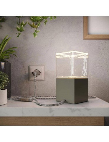 Lámpara de mesa Posaluce Cubetto Color gris