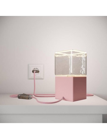 Lámpara de mesa Posaluce Cubetto Color rosa