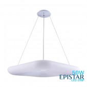 Lámpara Colgante Decorativa LED Cuadrada Blanca 50W Ø60cm