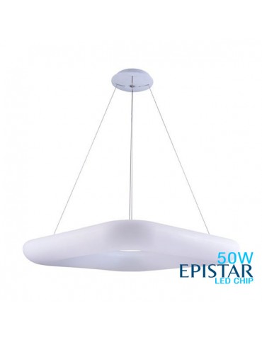 Lámpara Colgante Decorativa LED Cuadrada Blanca 50W Ø60cm