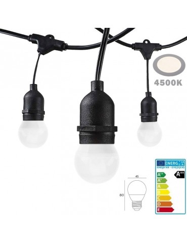 Guirnalda led exterior 15m 15 Bombillas 4W IP65 - 9