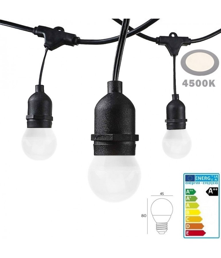 Guirnalda led exterior 15m 15 Bombillas 4W IP65 - 9