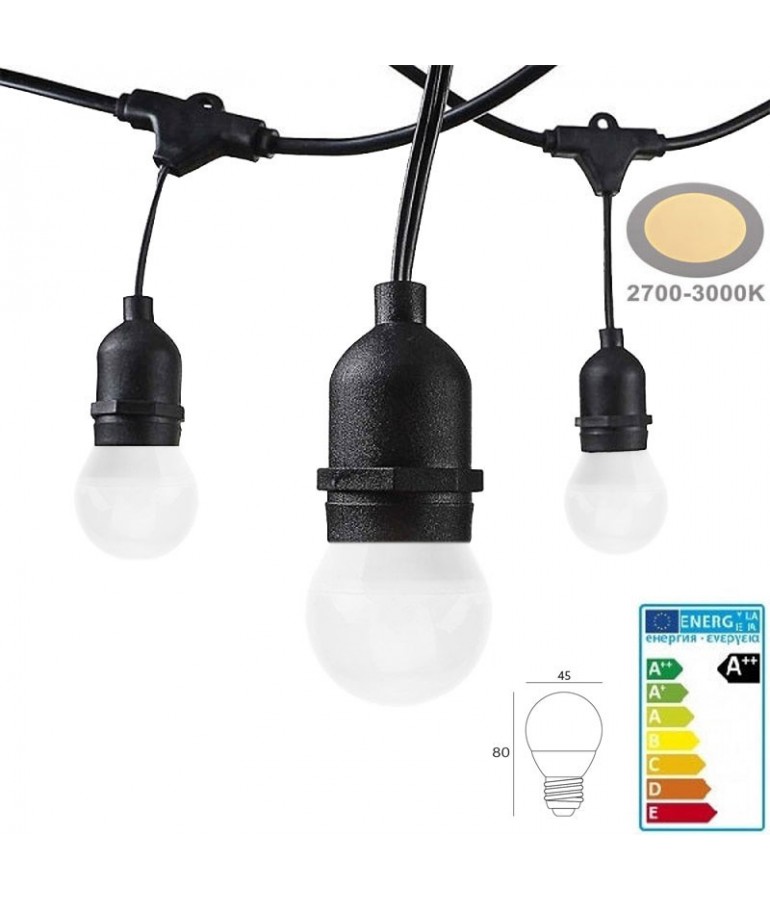 Guirnalda led exterior 15m 15 Bombillas 4W IP65 - 10