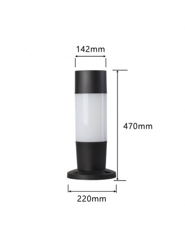 Baliza Redonda 470mm E27 resina  ZEZA 500RD - 5