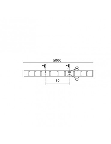 Tira Led DC12V 7,2W IP20 SMD2835 RECORTE DE LA TIRA DE LED