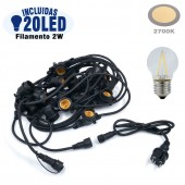 Guirnalda led 20 metros 20 E27 20LED 2W Incluidas - 1