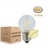 PACK 10 LED 2W VINTAGE filamento G45 E27 - 1