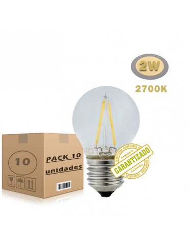 PACK 10 LED 2W VINTAGE filamento G45 E27 - 1