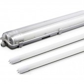 PACK PANTALLA ESTANCA 2x60cm IP65 +2 TUBOS LED 60 cm - 2