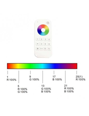 Mando 4 Zonas RGB-W 2.4G RF Tiras led 12/24V DC - 4
