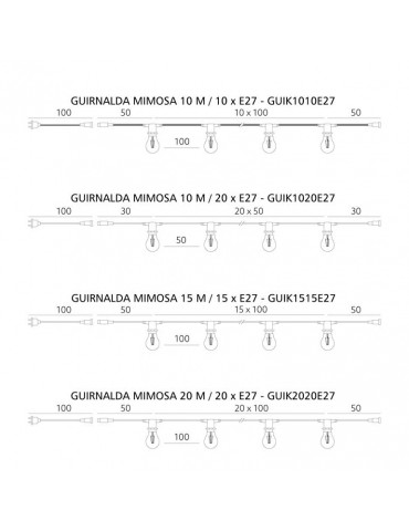 Guirnalda luces feria exterior 15 metros 15 E27 - 4