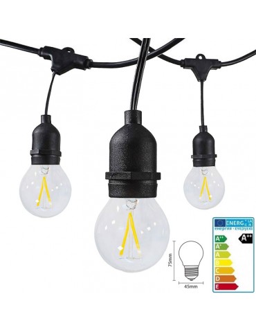 Guirnalda led exterior 6m 10 Bombillas 2W E27 IP65 - 6