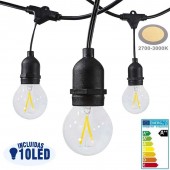 Guirnalda led exterior 6m 10 Bombillas 2W E27 IP65 - 1