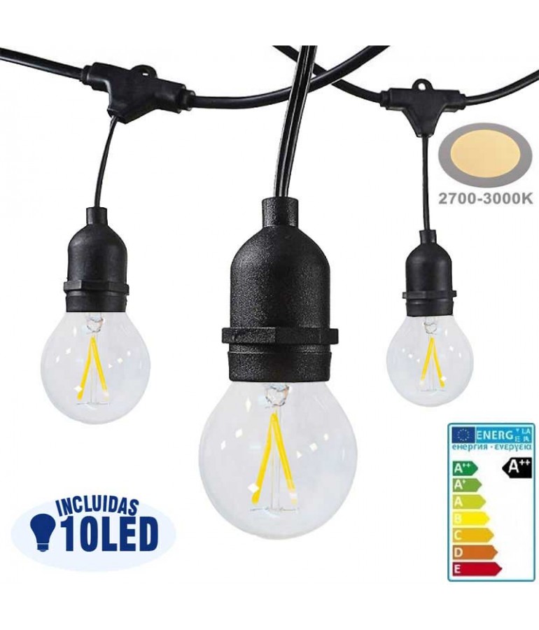 Guirnalda led exterior 6m 10 Bombillas 2W E27 IP65 - 1