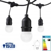 Guirnalda led exterior 15m 15 Bombillas 4W IP65 - 1