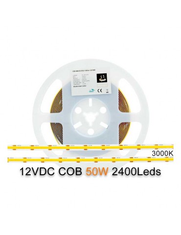Tira Led COB 12VDC 10W/m 480Leds/m 3000K 5m - 5