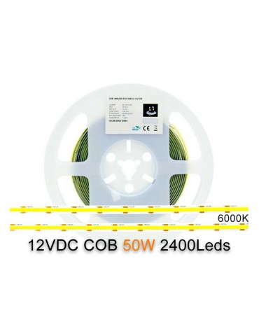 Tira Led COB 12VDC 10W/m 480Leds/m 6000K 5m - 5