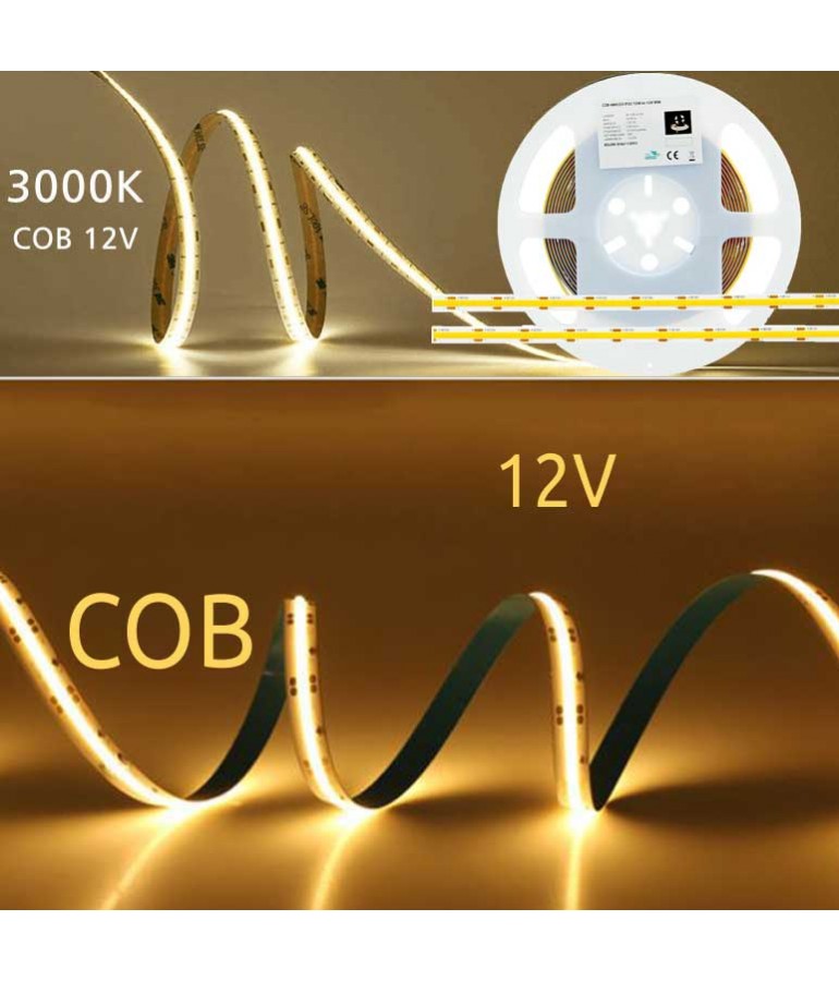 Tira Led COB 12VDC 10W/m 480Leds/m 3000K 5m - 1