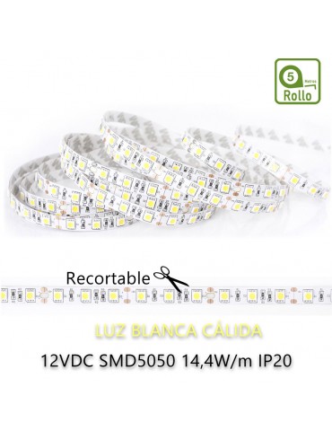 Tira Led 12V 72W 300Led 14,4/m 5M SMD5050 - 4