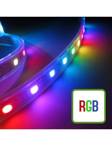 TIRA DE  LED RGB 12VDC 14,4W IP20 60LEDS  SMD5050 flexibles adhesivas