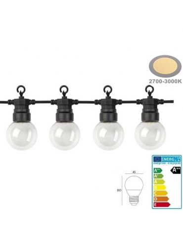 Guirnalda Led exterior 15m 15 Bombillas 4W IP65 - 12