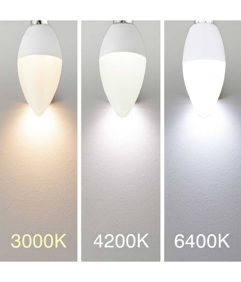 LED Vela C37 E14 6W 230V HTPC Aluminio 180° - 6