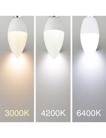 PACK10 LED VelaC37 E14 6W 230V HTPC Aluminio 180° - 7