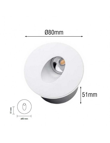 Aplique LED Escalera Pared 3W Redondo - 4