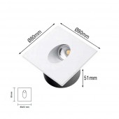 Aplique LED 3W Escalera Pared Cuadrado - 3
