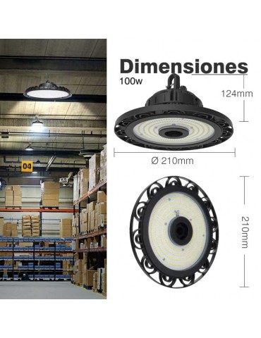 CAMPANA INDUSTRIAL LED UFO 100W Regulable IP65 - 4