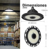 CAMPANA INDUSTRIAL LED UFO 200W Regulable IP65 - 4