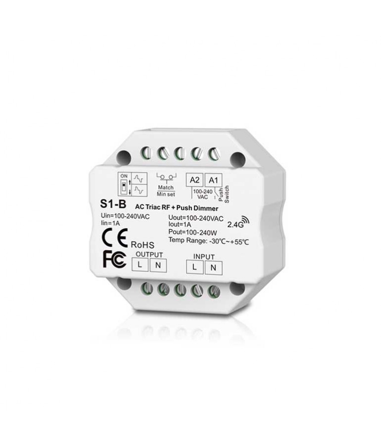 TRIAC Dimmer Controlador RF 100-240V PUSH DIM - 1