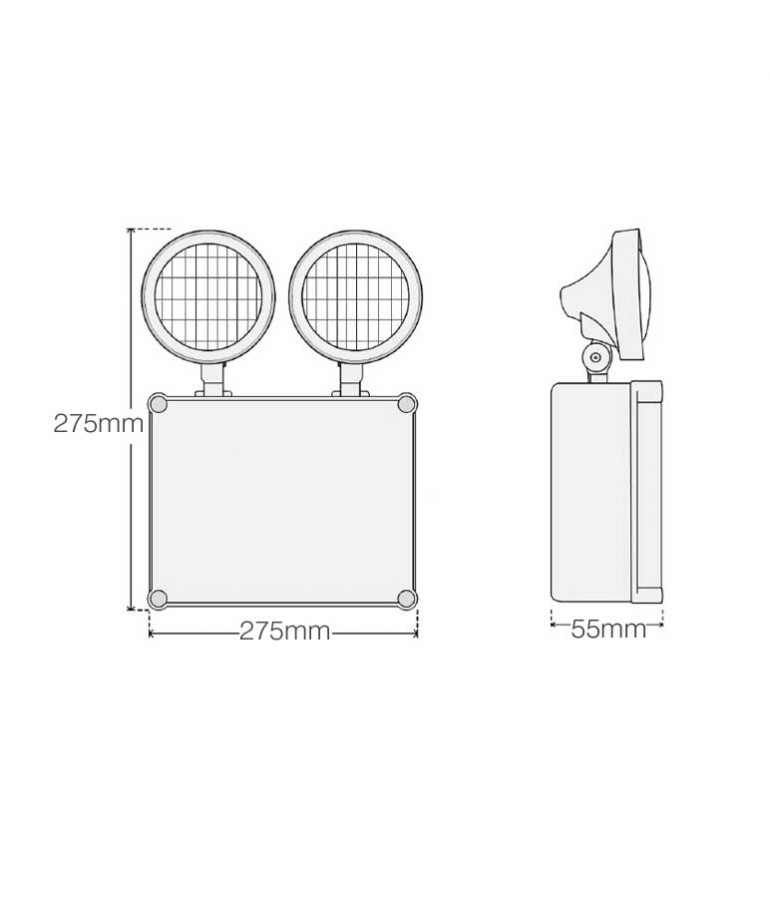 Luce Twinspot 6w LEDKIA Luce Emergenza LED 400lm 6W IP65 - Plafoniera Sicurezza Per Interni Ed Esterni Lampade Con Batterie - 3