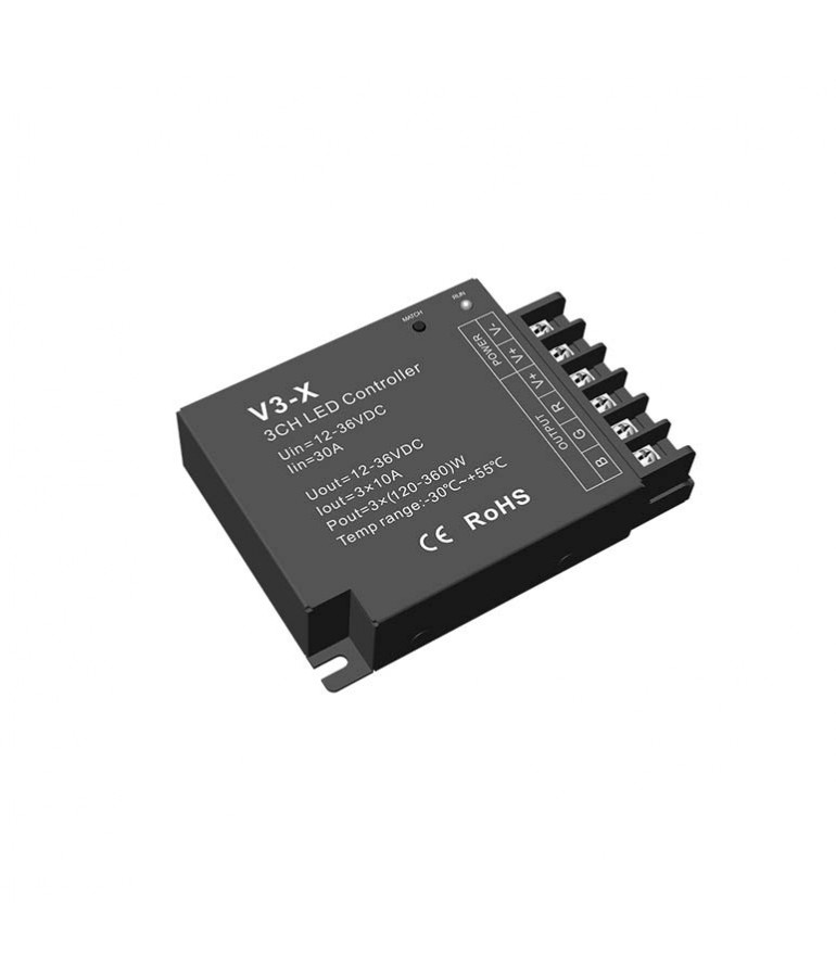 Controlador RF 3 Canales Tiras Led 12-36V 10A/Canal - 1