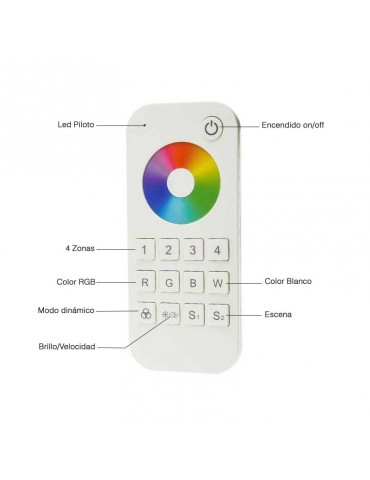 Mando 4 Zonas RGB-W 2.4G RF Tiras led 12/24V DC - 5