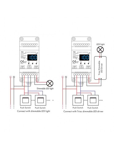 Regulador AC TRIAC Dimmer Controlador RF PUSH - 3