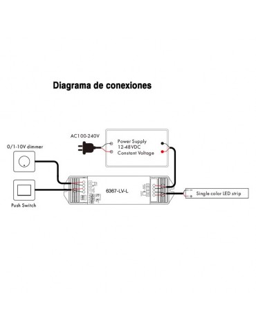 Driver LED Dimmer Regulador 0 a 10V con PUSH DIM - 4