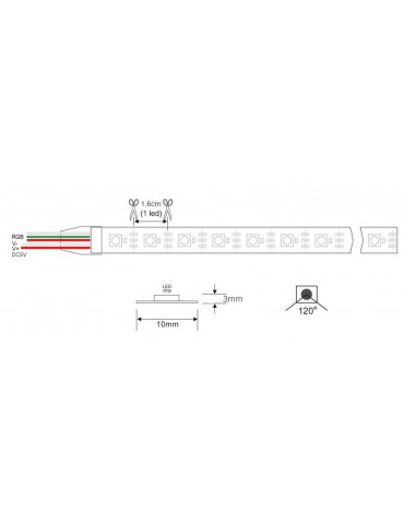 Tira Led Digital 5VDC 40W 150Led 8W/m 5M SMD5050 - 4