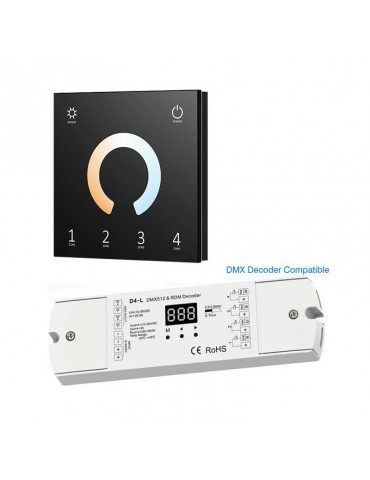Controlador DMX RF Táctil empotrar CCT 8 Canales - 4