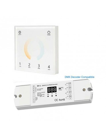 Controlador DMX RF Cristal Táctil CCT 8 Canales - 5