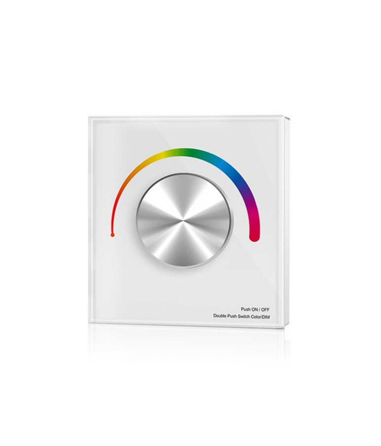 Mando Pared Giratorio Atenuador RF Push Tiras Led RGB - 1
